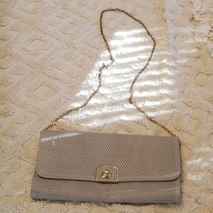 Gray Flap Crossbody Rectangular Bag